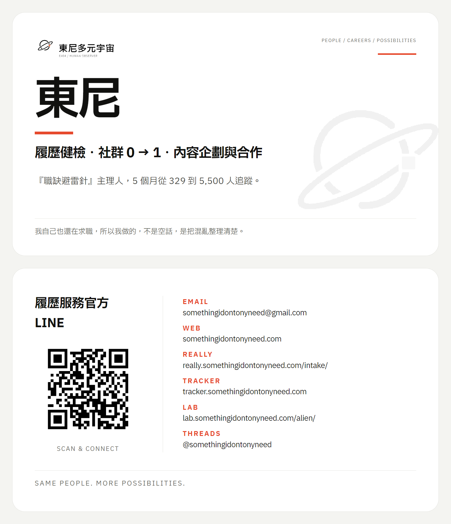 下載的名片圖,掃 QR code 就是官方 LINE。