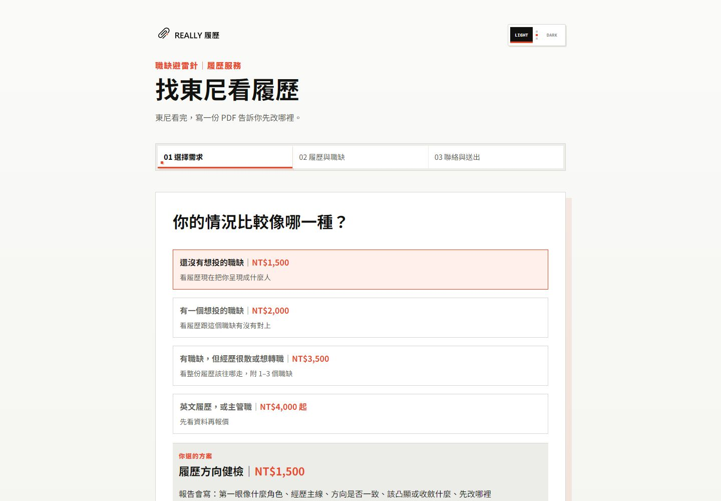 需求入口:從目前的求職困擾開始,找到適合的協助。