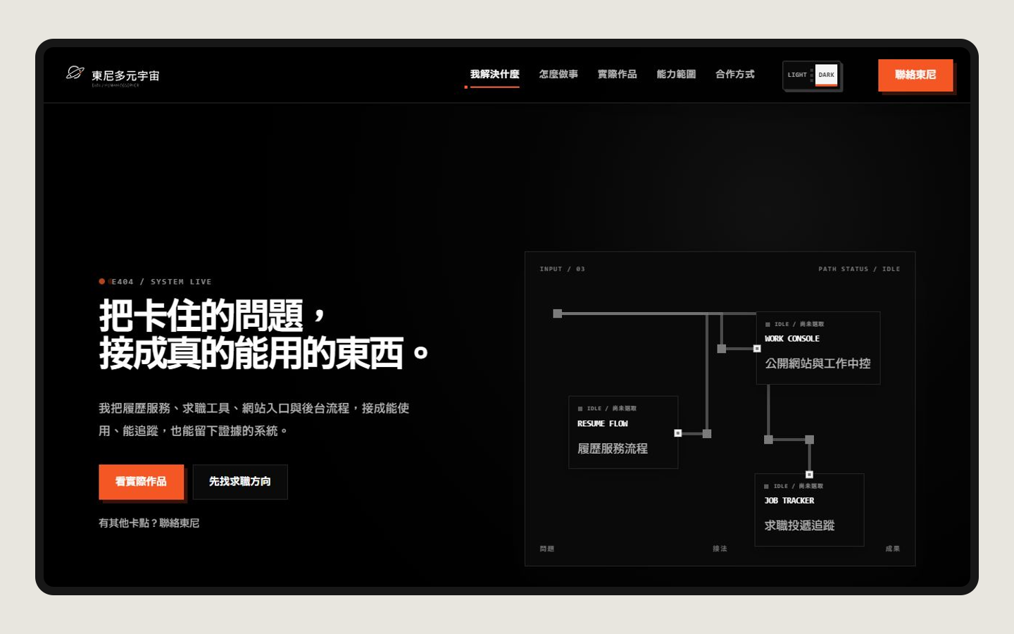 東尼多元宇宙公開網站 Desktop 首頁